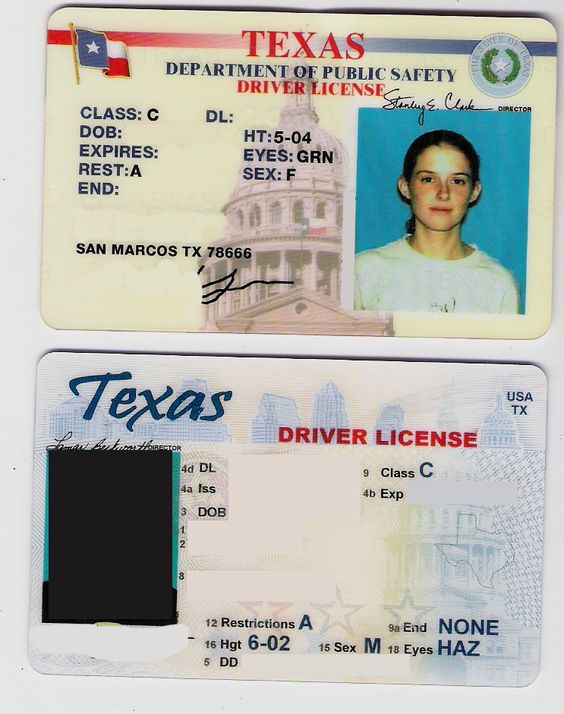 texas driver license psd template